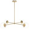 Gouden Plafondlamp - Design Hanglamp - 4 armen - Luba image 7