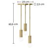 Gouden plafondlamp - Hanglamp 3 armen - Troy image 7