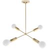 Gouden Plafondlamp - Design Hanglamp - 4 armen - Retan image 7