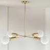 Gouden Plafondlamp - Design Hanglamp - 4 armen - Retan image 7