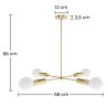 Gouden Plafondlamp - Design Hanglamp - 4 armen - Retan image 7