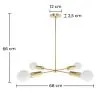 Gouden Plafondlamp - Design Hanglamp - 4 armen - Retan image 7