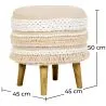 Ronde Puff Pouf Kruk - Boho Bali Stijl - Ivy image 7