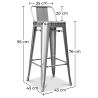 Barkruk met rugleuning - Industrieel ontwerp - 76cm - New Edition - Stylix image 7