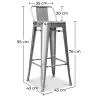 Barkruk met rugleuning - Industrieel ontwerp - 76cm - New Edition - Stylix image 7