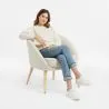 Fauteuil met armleggers - Bekleed met stof Bouclé - Pimba image 7