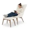 Fauteuil met voetensteun - Gestoffeerd in Bouclé stof - Huda image 7