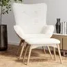 Fauteuil met voetensteun - Gestoffeerd in Bouclé stof - Huda image 7