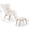 Fauteuil met voetensteun - Gestoffeerd in Bouclé stof - Huda image 7