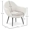 Fauteuil met armleuningen - Bekleed met Bouclé stof - Eila image 7