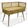 Houten en rotan schrijftafel met laden - Vintage Design - Oka image 7