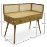 Houten en rotan schrijftafel met laden - Vintage Design - Oka image 7