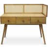 Houten en rotan schrijftafel met laden - Vintage Design - Oka image 7