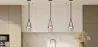Plafondlamp - Hanglamp - Leer en Glas - Bim image 7