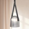 Plafondlamp - Hanglamp - Leer en Glas - Bim image 7