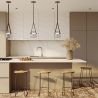 Plafondlamp - Hanglamp - Leer en Glas - Bim image 7