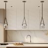 Plafondlamp - Hanglamp - Leer en Glas - Bim image 7