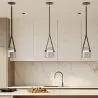 Plafondlamp - Hanglamp - Leer en Glas - Bim image 7