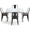 Pack Mesa de Comedor y 4 Sillas de Comedor Diseño Industrial - New Edition- Bistrot Stylix image 7