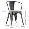 Pack Mesa de Comedor y 4 Sillas de Comedor con Reposabrazos Diseño Industrial - New Edition- Bistrot Stylix image 7