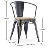 Pack Mesa de Comedor y 4 Sillas de Comedor con Reposabrazos Diseño Industrial - New Edition- Bistrot Stylix image 7
