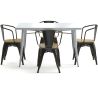 Pack Mesa de Comedor y 4 Sillas de Comedor con Reposabrazos Diseño Industrial - New Edition- Bistrot Stylix image 7