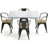 Pack Mesa de Comedor y 4 Sillas de Comedor con Reposabrazos Diseño Industrial - New Edition- Bistrot Stylix image 7