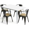 Pack Mesa de Comedor y 4 Sillas de Comedor con Reposabrazos Diseño Industrial - New Edition- Bistrot Stylix image 7
