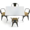 Pack Mesa de Comedor y 4 Sillas de Comedor con Reposabrazos Diseño Industrial - New Edition- Bistrot Stylix image 7