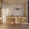 Eetkamerstoel met armleuningen - Vintage design - Hout en rotan - Bruna image 7