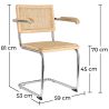 Eetkamerstoel met armleuningen - Vintage design - Hout en rotan - Bruna image 7