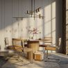 Eetkamerstoel - Bekleed met fluweel - Hout en rotan - Martha image 7