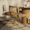 Eetkamerstoel - Bekleed met fluweel - Hout en rotan - Martha image 7