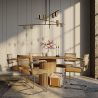 Eetkamerstoel met armleuningen - Bekleed met fluweel - Hout & Rotan - Martha image 7