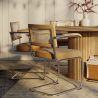 Eetkamerstoel met armleuningen - Bekleed met fluweel - Hout & Rotan - Martha image 7