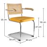 Eetkamerstoel met armleuningen - Bekleed met fluweel - Hout & Rotan - Martha image 7