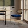 Silla de Comedor con Reposabrazos - Tapizado en Terciopelo - Madera y Ratán - Hyre image 7