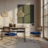 Silla de Comedor con Reposabrazos - Tapizado en Terciopelo - Madera y Ratán - Hyre image 7
