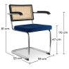 Silla de Comedor con Reposabrazos - Tapizado en Terciopelo - Madera y Ratán - Hyre image 7