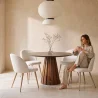 Eetkamerstoel - Bekleed met Bouclé stof - Scandinavisch design - Evelyne image 7