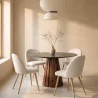 Eetkamerstoel - Bekleed met Bouclé stof - Scandinavisch design - Evelyne image 7