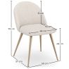 Eetkamerstoel - Bekleed met Bouclé stof - Scandinavisch design - Evelyne image 7