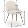 Eetkamerstoel - Bekleed met Bouclé stof - Scandinavisch design - Evelyne image 7