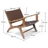 Loungestoel met Armleuningen - Boho Bali Design Armchair - Hout en Lederen - Recia image 7