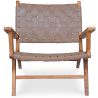Loungestoel met Armleuningen - Boho Bali Design Armchair - Hout en Lederen - Recia image 7