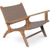 Loungestoel met Armleuningen - Boho Bali Design Armchair - Hout en Lederen - Recia image 7