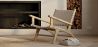 Loungestoel met Armleuningen - Boho Bali Design Armchair - Hout en Linnen - Recia image 7