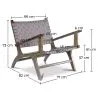 Loungestoel met Armleuningen - Boho Bali Design Armchair - Hout en Linnen - Recia image 7