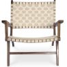 Loungestoel met Armleuningen - Boho Bali Design Armchair - Hout en Linnen - Recia image 7