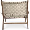 Loungestoel met Armleuningen - Boho Bali Design Armchair - Hout en Linnen - Recia image 7
